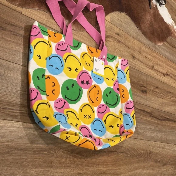 Smiley World 100% Cotton reusable Tote Bag - Picture 4 of 4